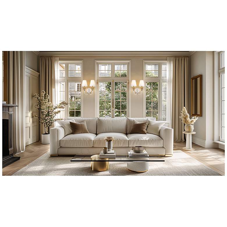 Image 3 Claudelle by Z-Lite Textured White + Modern Gold 2 Light Wall Sconce more views