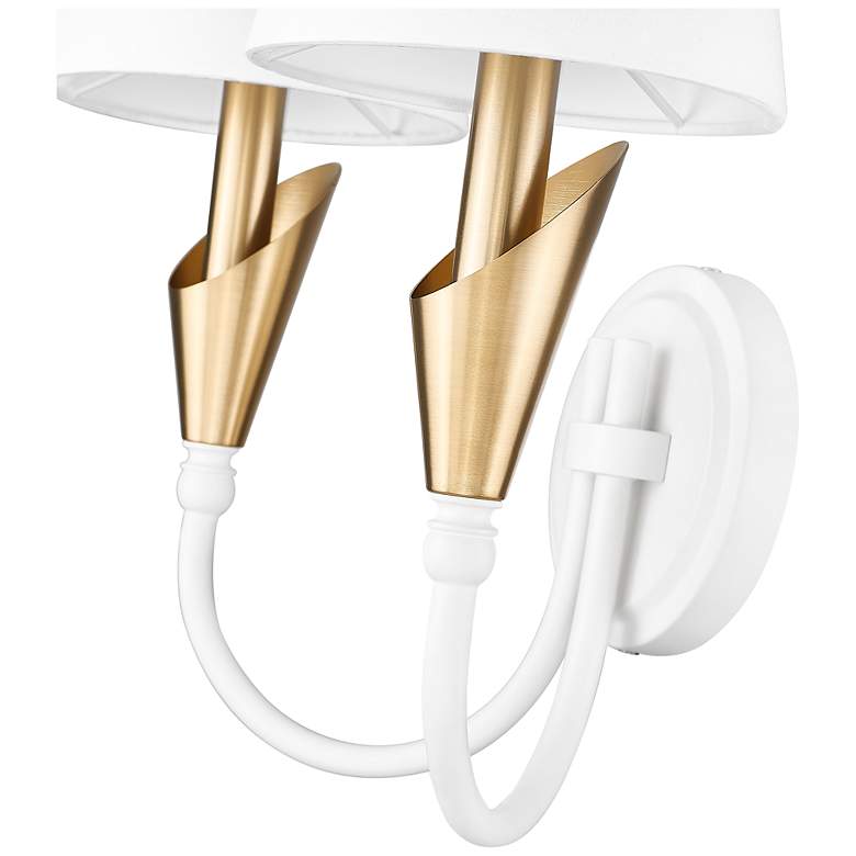 Image 6 Claudelle by Z-Lite Textured White + Modern Gold 2 Light Wall Sconce more views