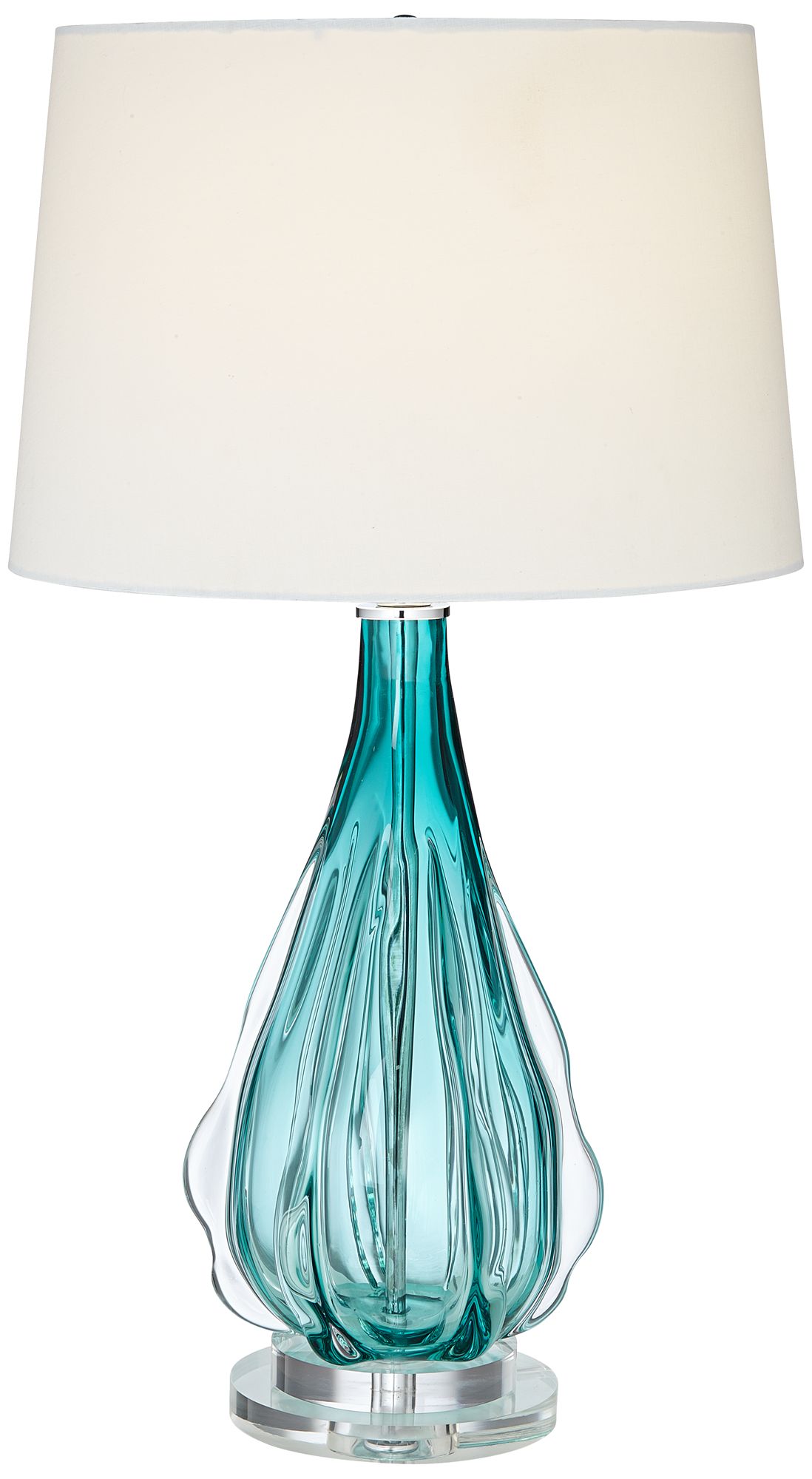 turquoise blue glass lamp