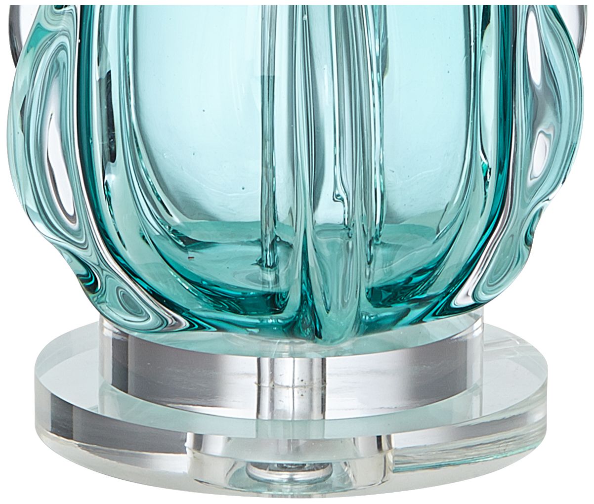 claudette turquoise glass table lamp