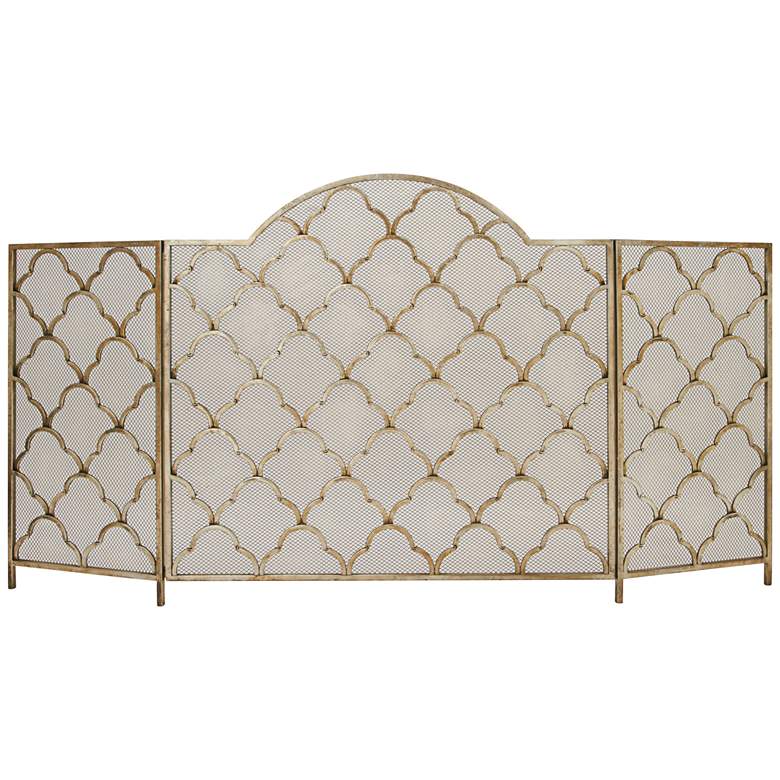 Image 1 Claudia Retro Gold 35 inch High Fireplace Screen