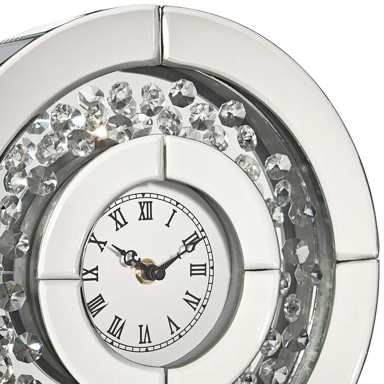 Image 4 Claudyn 12 inch High Mirrored and Crystal Table Clock more views