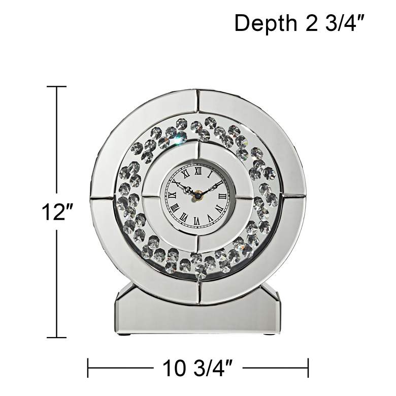 Image 6 Claudyn 12 inch High Mirrored and Crystal Table Clock more views