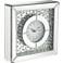 Claudyn Glass Mirror Crystal 10" High Square Tabletop Clock