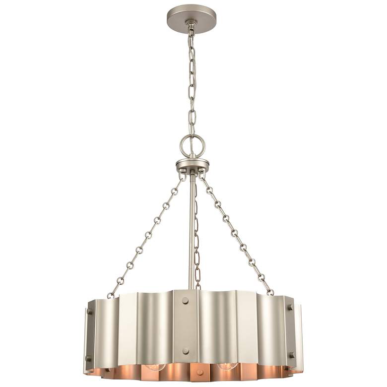 Image 1 Clausten 21" Wide 4-Light Chandelier - Matte Nickel