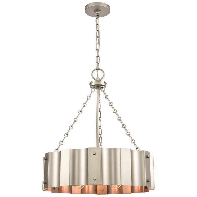 Image 1 Clausten 21 inch Wide 4-Light Chandelier - Matte Nickel