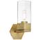 Claverack 11.5" High Brushed Brass Sconce With Clear Glass Shade