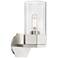 Claverack 11.5" High Satin Nickel Sconce With Clear Glass Shade