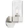 Claverack 11.5" High Satin Nickel Sconce With Clear Glass Shade