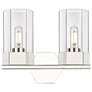 Claverack 13.63" Wide 2 Light Polished Nickel Bath Light With Clear Sh
