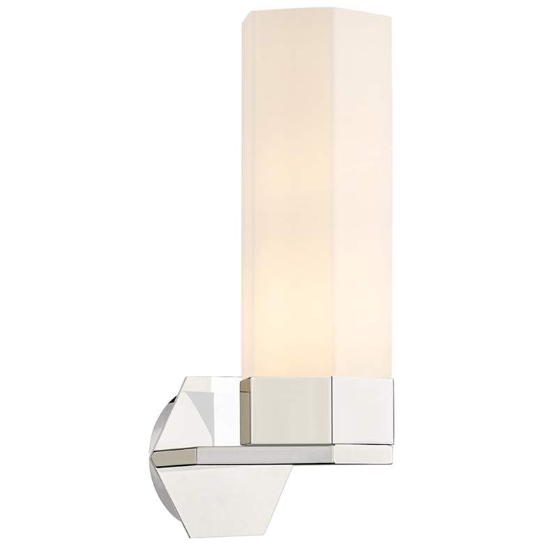 Image 1 Claverack 16.13" High Polished Nickel Sconce With Matte White Glass Sh