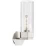 Claverack 16.13" High Satin Nickel Sconce With Clear Glass Shade