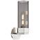 Claverack 16.13" High Satin Nickel Sconce With Plated Smoke Glass Shad