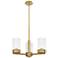 Claverack 21.63"W 3 Light Brushed Brass Stem Hung Pendant With Clear S