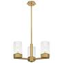 Claverack 21.63"W 3 Light Brushed Brass Stem Hung Pendant With Clear S