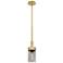 Claverack 5" Wide Brushed Brass Stem Hung Pendant With Plated Smoke Sh