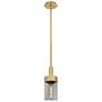 Claverack 5" Wide Brushed Brass Stem Hung Pendant With Plated Smoke Sh