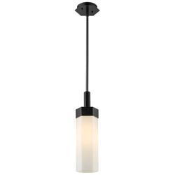 Claverack 5&quot; Wide Matte Black Stem Hung Pendant With Matte White Shade