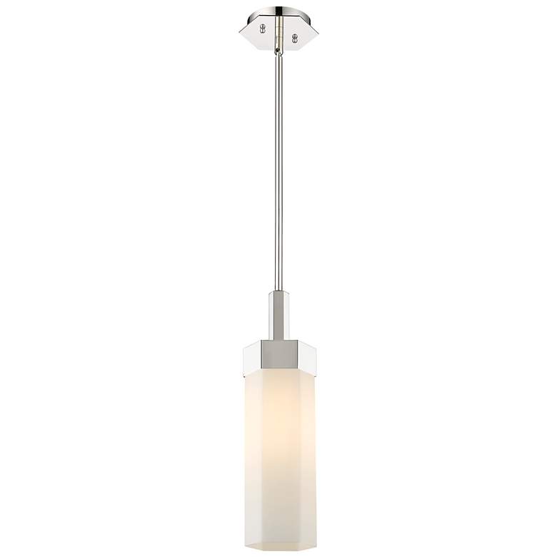 Image 1 Claverack 5" Wide Polished Nickel Stem Hung Pendant With Matte White S