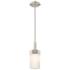 Claverack 5" Wide Satin Nickel Stem Hung Pendant With Matte White Shad