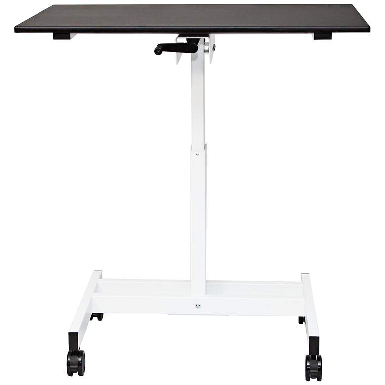 Image 1 Clay Black and White Single Column Crank Stand Up Desk