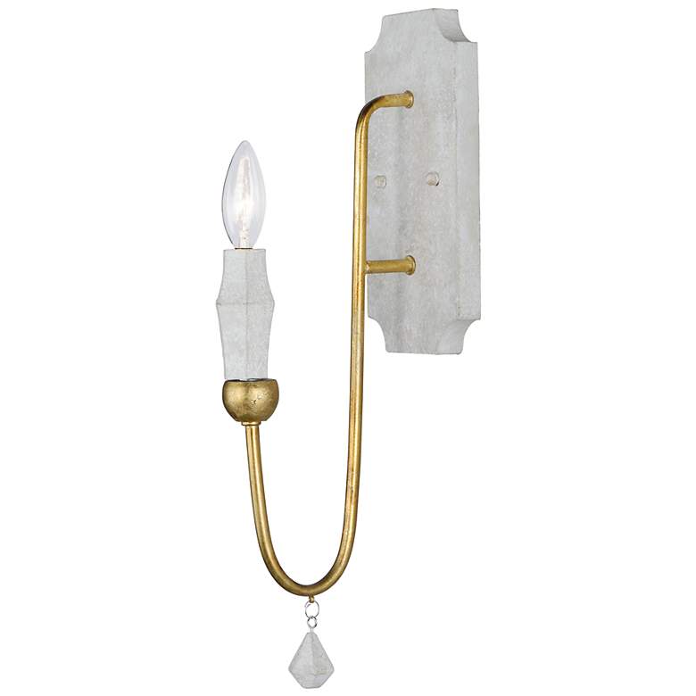 Image 1 Claymore 1-Light 4.75" Wide Claystone/Gold Leaf Wall Sconce