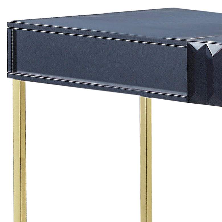 Image 3 Claypool 56 3/4 inch Wide Blue Gold Lift Top Writing Desk more views