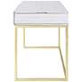 Claypool 56 3/4"W Antique White Gold Lift Top Writing Desk in scene