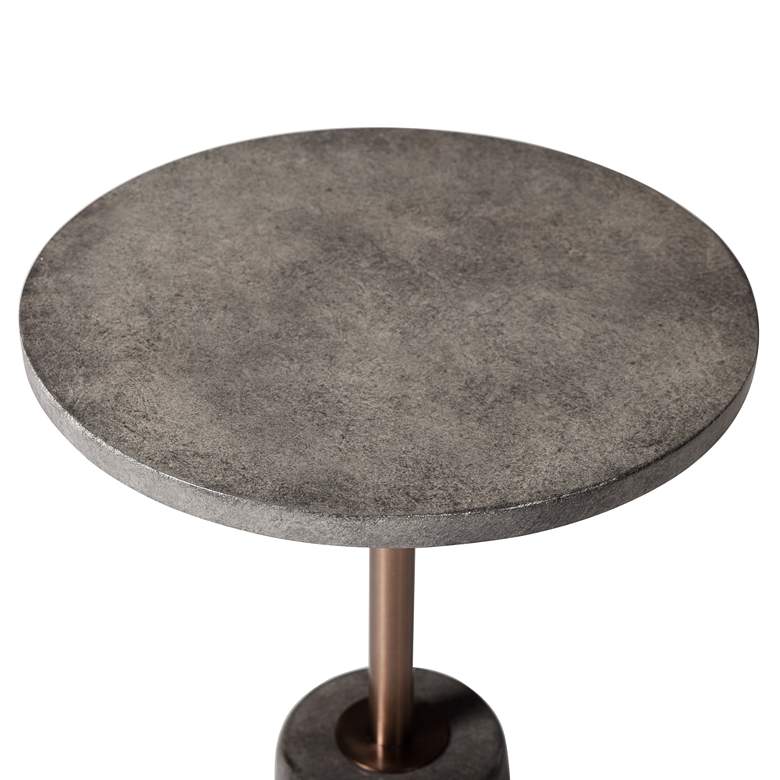 Image 2 Clayton 17 3/4" Wide Industrial Concrete and Metal Round Accent Table more views