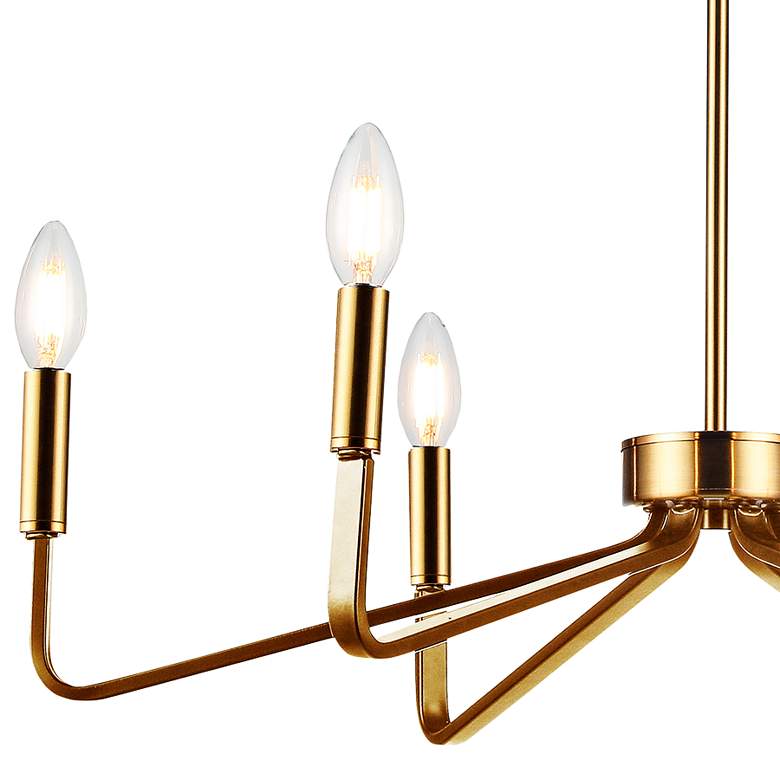 Image 2 Clayton 26" Wide 6 Light Aged Brass Chandelier more views