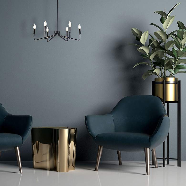 Image 3 Clayton 26" Wide Black 6-Light Chandelier more views