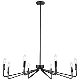 Image1 of Clayton 38" Wide 8 Light Matte Black Chandelier