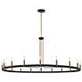 2_Clayton 60" Wide Brass Black 18-Light Ring-Round Chandelier more views
