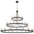 Clayton 60" Wide Brass Black 45-Light 3-Tier Chandelier