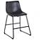 Clayton Slate Gray and Black Vintage Faux Leather Counter Stool