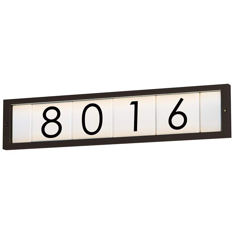 Image 1 Clean 25" Wide Bronze LED Outdoor Wall-Mount Address Frame
