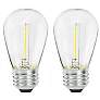 Clear 1W ST14 Non-Dimmable LED Outdoor Party Light Bulb 2-Pack