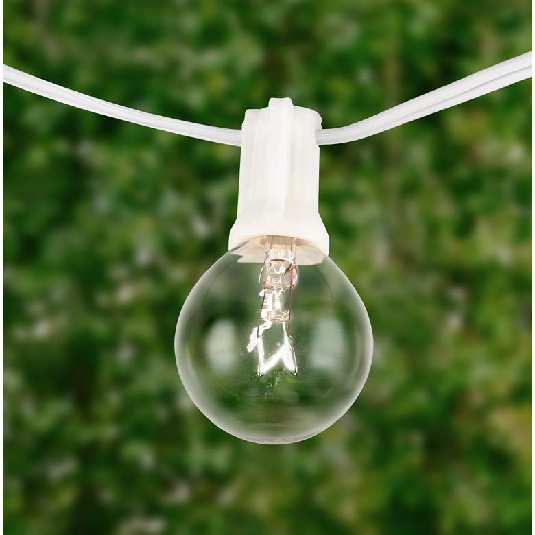 Image 1 Clear 24-Bulb White Wire 25&#39; Holiday Party String Light