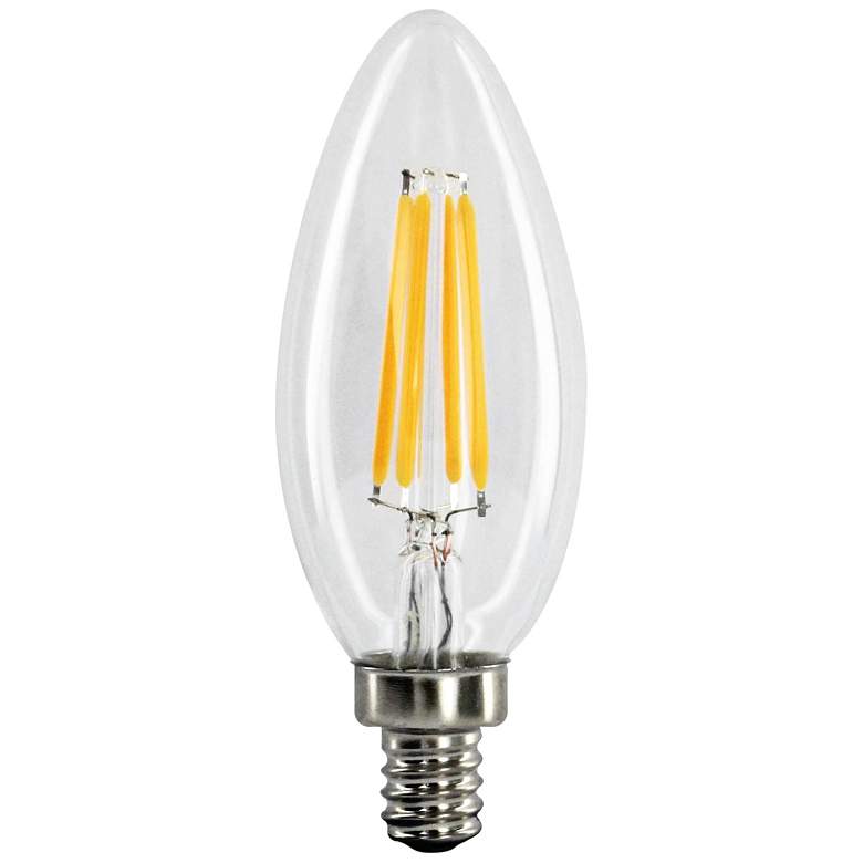 Image 1 Clear 4W 2700K E12 Candelabra Base Filament LED Light Bulb