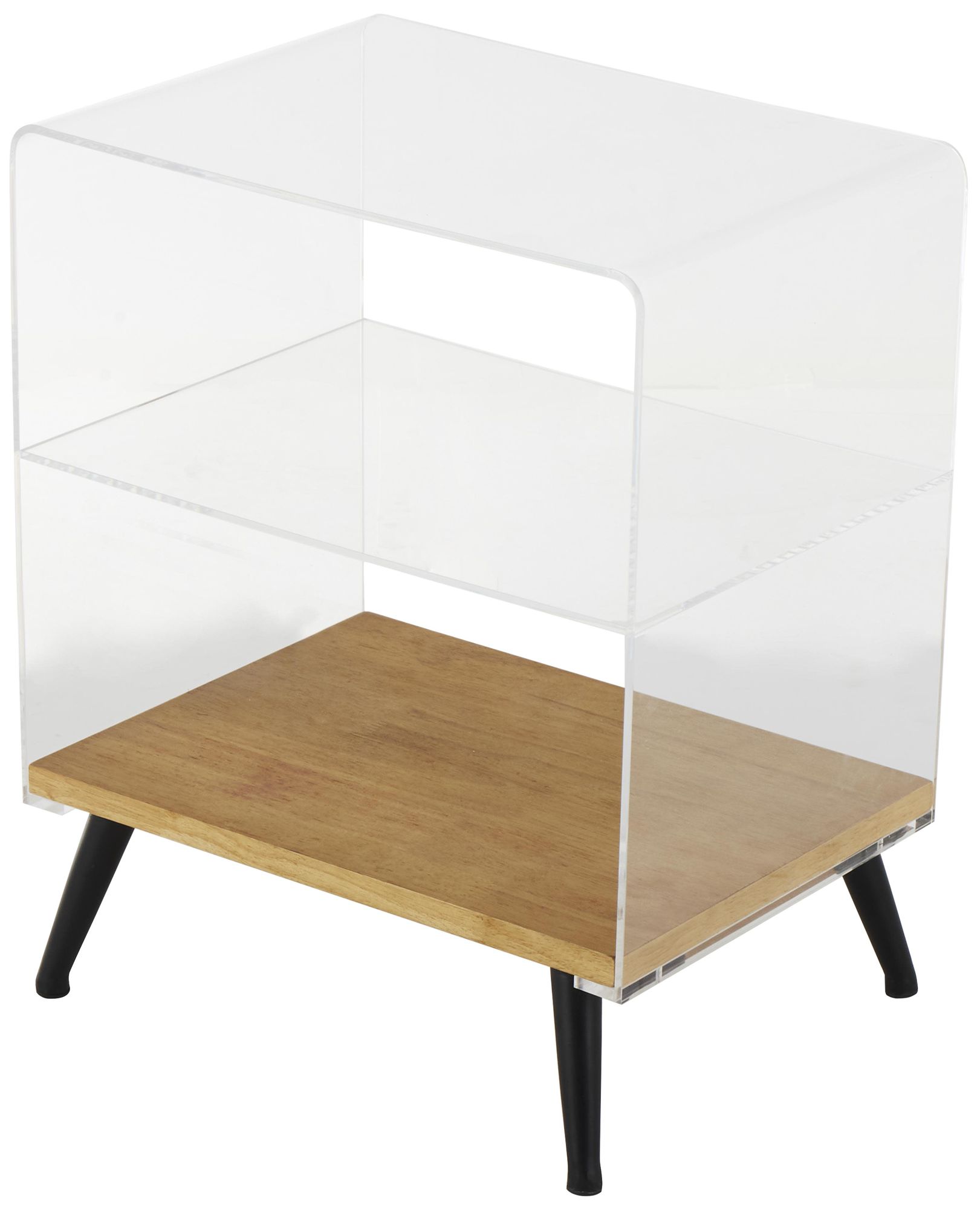 Image 2 Clear Acrylic Plastic Contemporary Accent Table, 19" x 13" x 23"