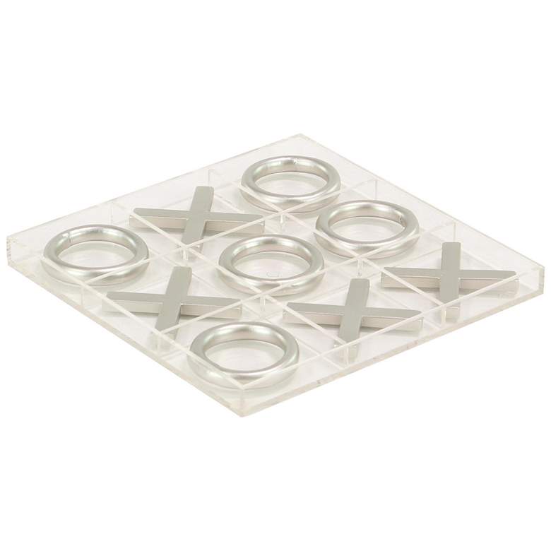 Image 1 Clear Acrylic Plastic Glam Game Set, 12" x 12" x 1"