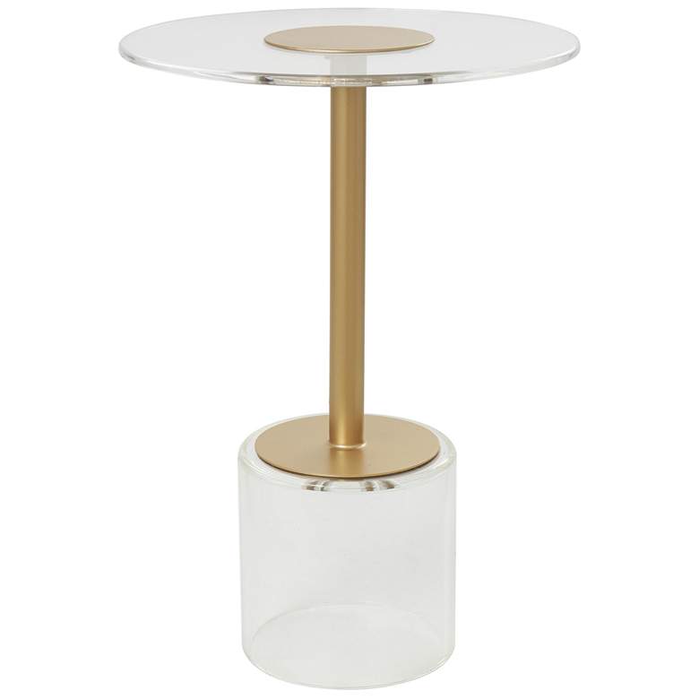 Image 1 Clear Acrylic Plastic Modern Accent Table, 16" x 16" x 23"