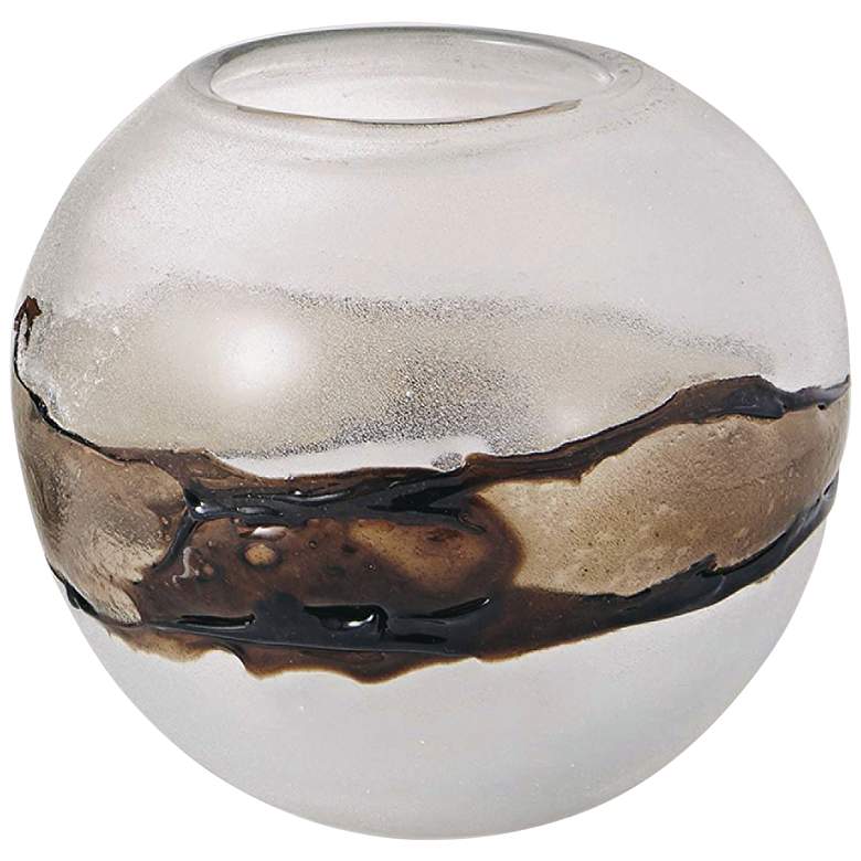 Image 1 Clear and Molten Topaz 7 3/4" High Modern Glass Decorative Vase