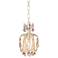 Clear and Pink Crystal Antique White Pendant Light