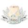 Clear Crystal 8 3/4" Wide Lotus Candle Holder