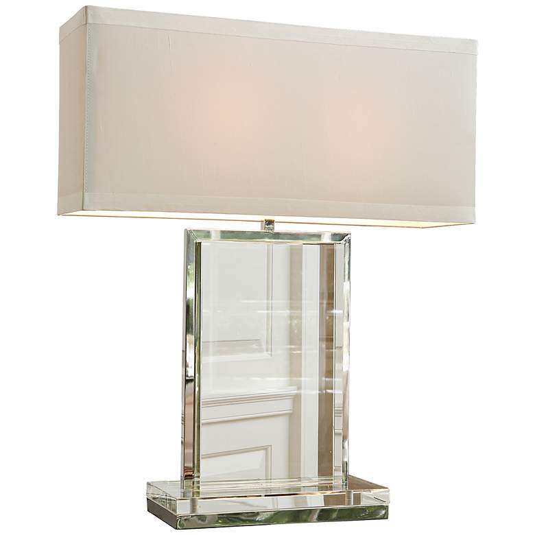 Image 1 Clear Crystal Base Rectangular Table Lamp by Global Views