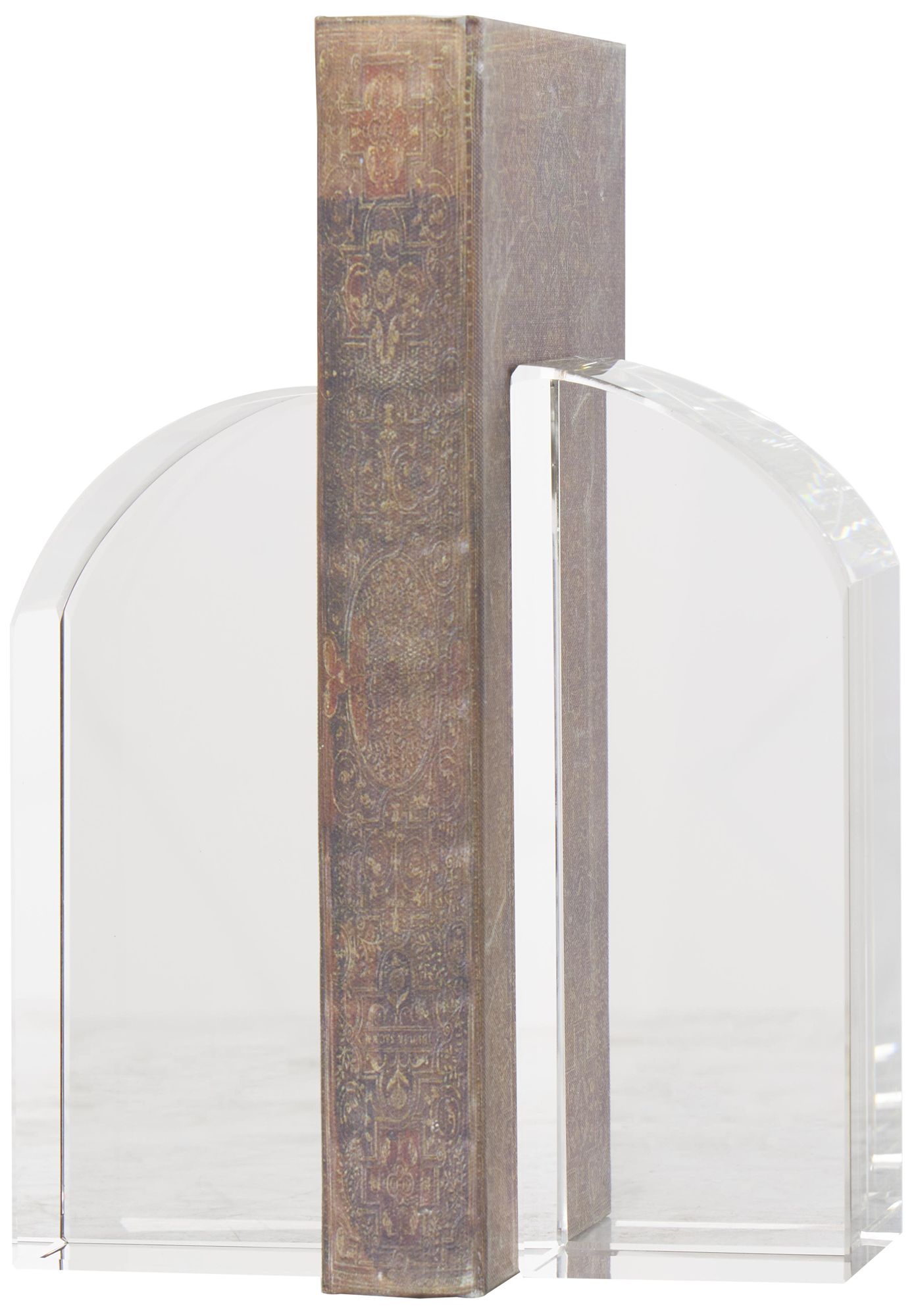 Image 2 Clear Crystal Contemporary Bookends, S/2 2"W, 6"H