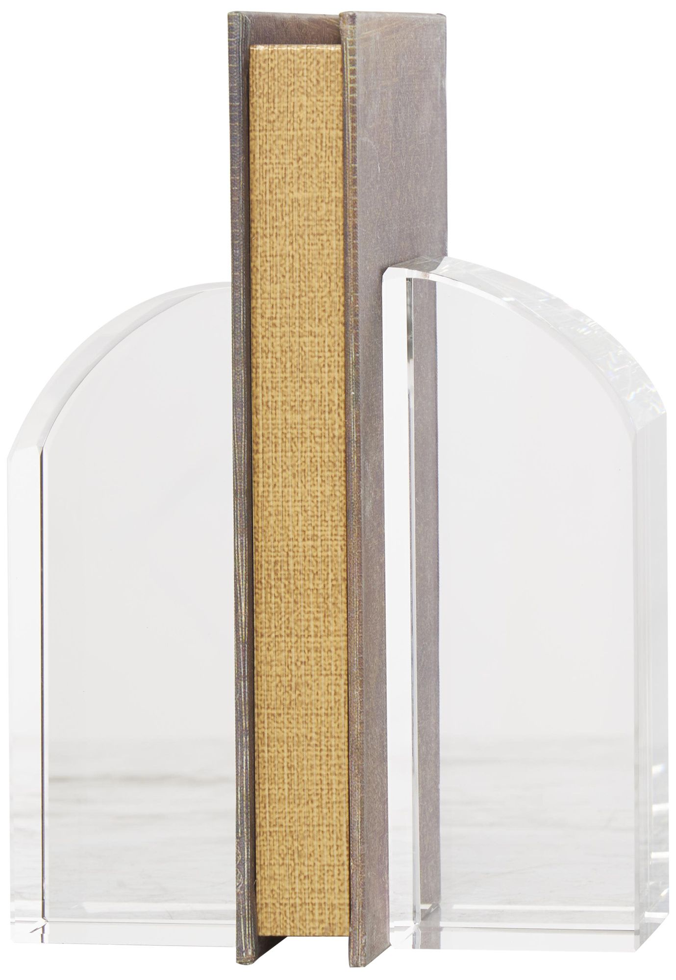 Image 5 Clear Crystal Contemporary Bookends, S/2 2"W, 6"H more views