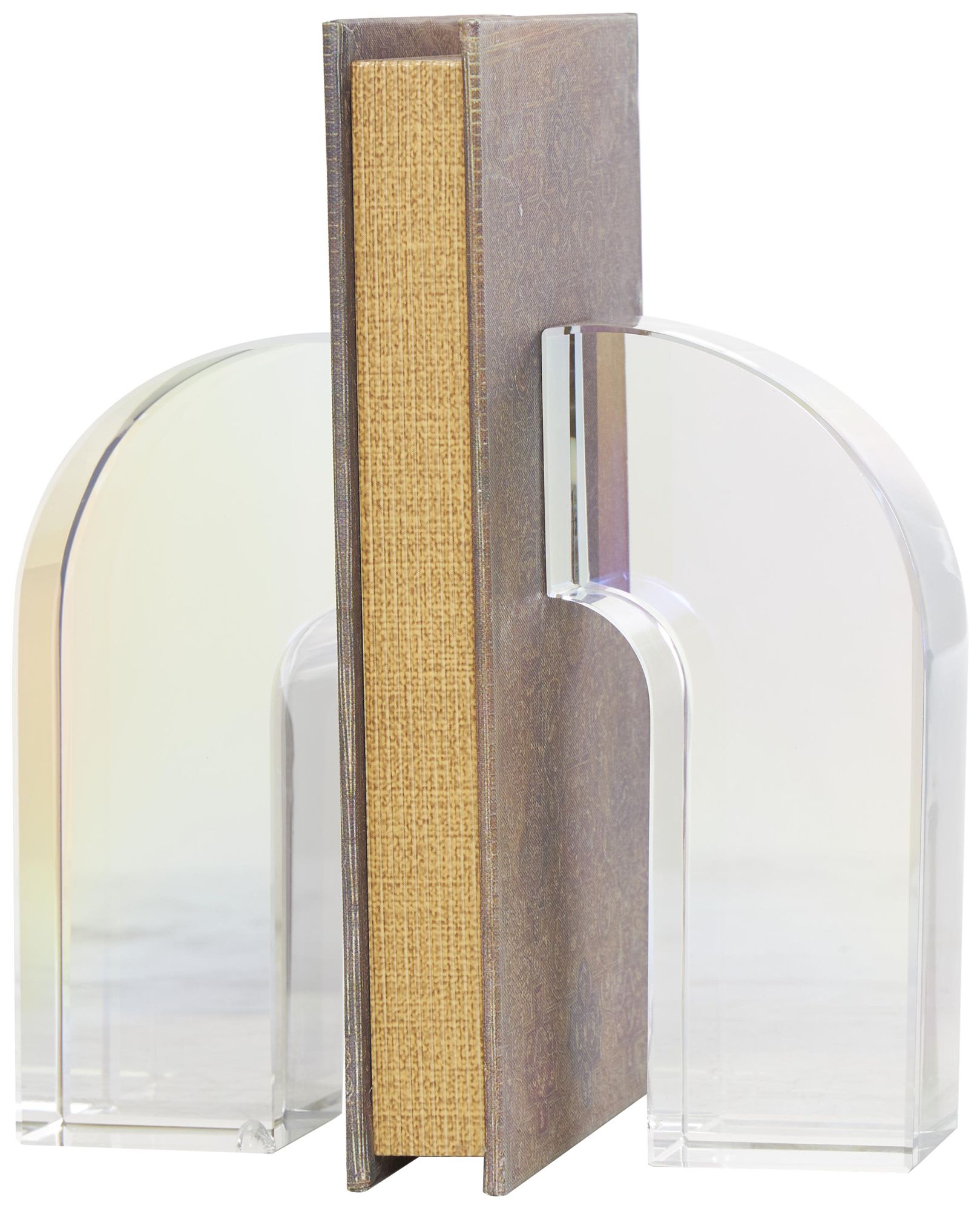 Image 5 Clear Crystal Contemporary Bookends, S/2 3"W, 6"H more views