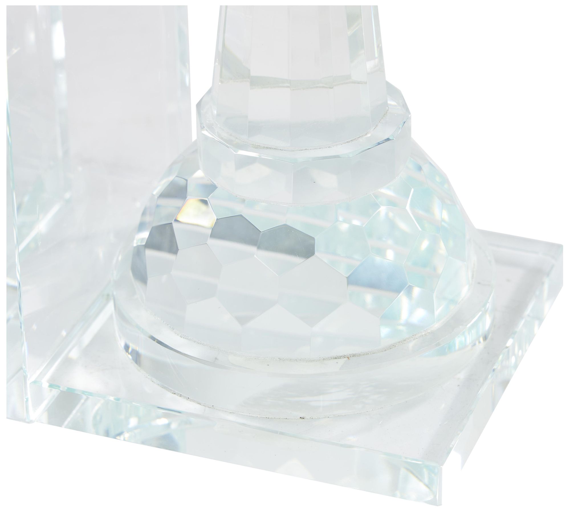 Image 4 Clear Crystal Contemporary Bookends, S/2 4"W, 10"H more views